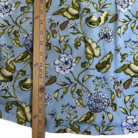 ANN TAYLOR FACTORY Blue Floral Ruffle Sleeveless Blouse - Picture 11 of 11